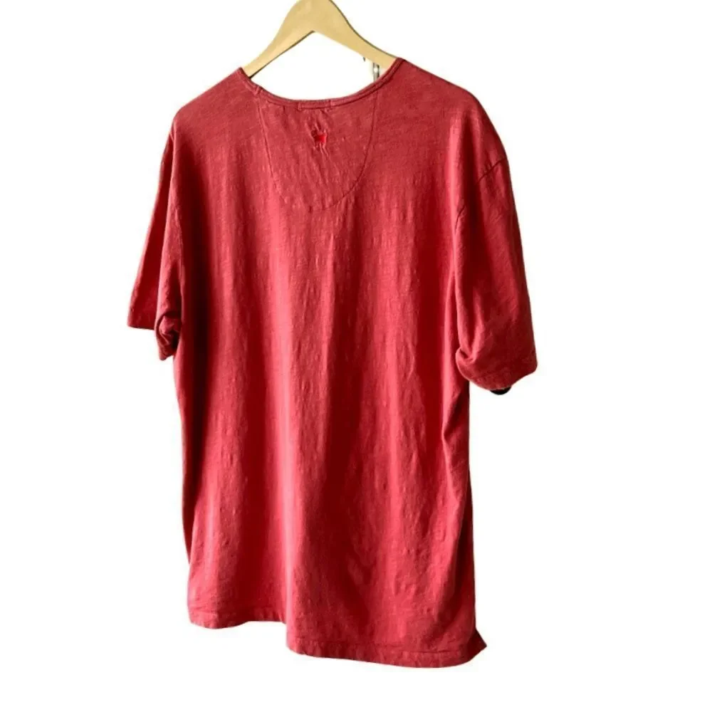 The Black Dog Men’s V-Neck T-Shirt. Coral. Large - Picture 8 of 15